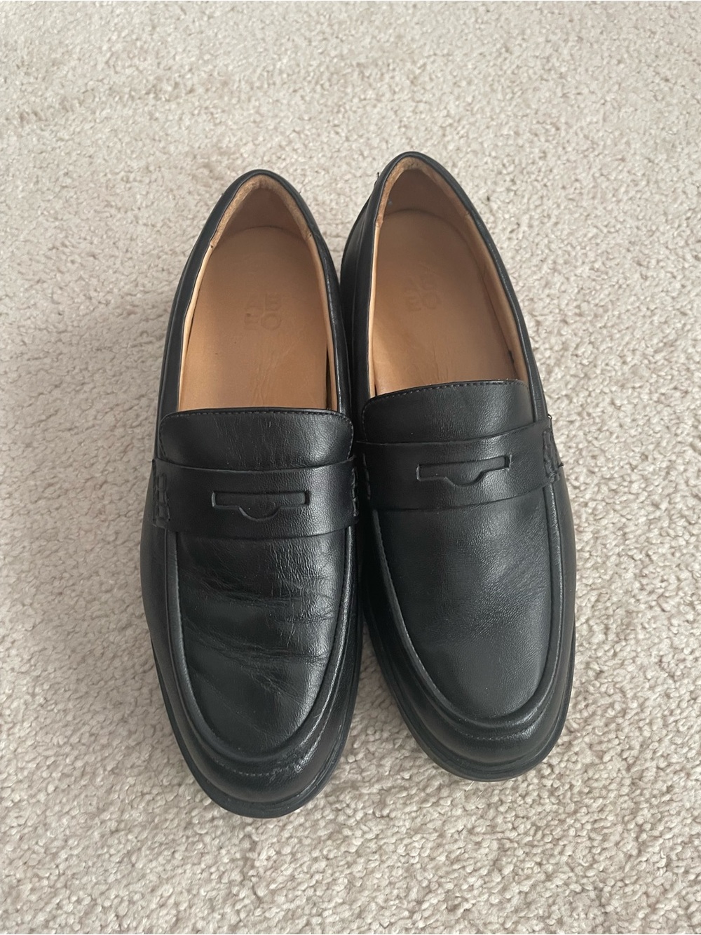 Abeo Black Leather Women's Penny Loafers